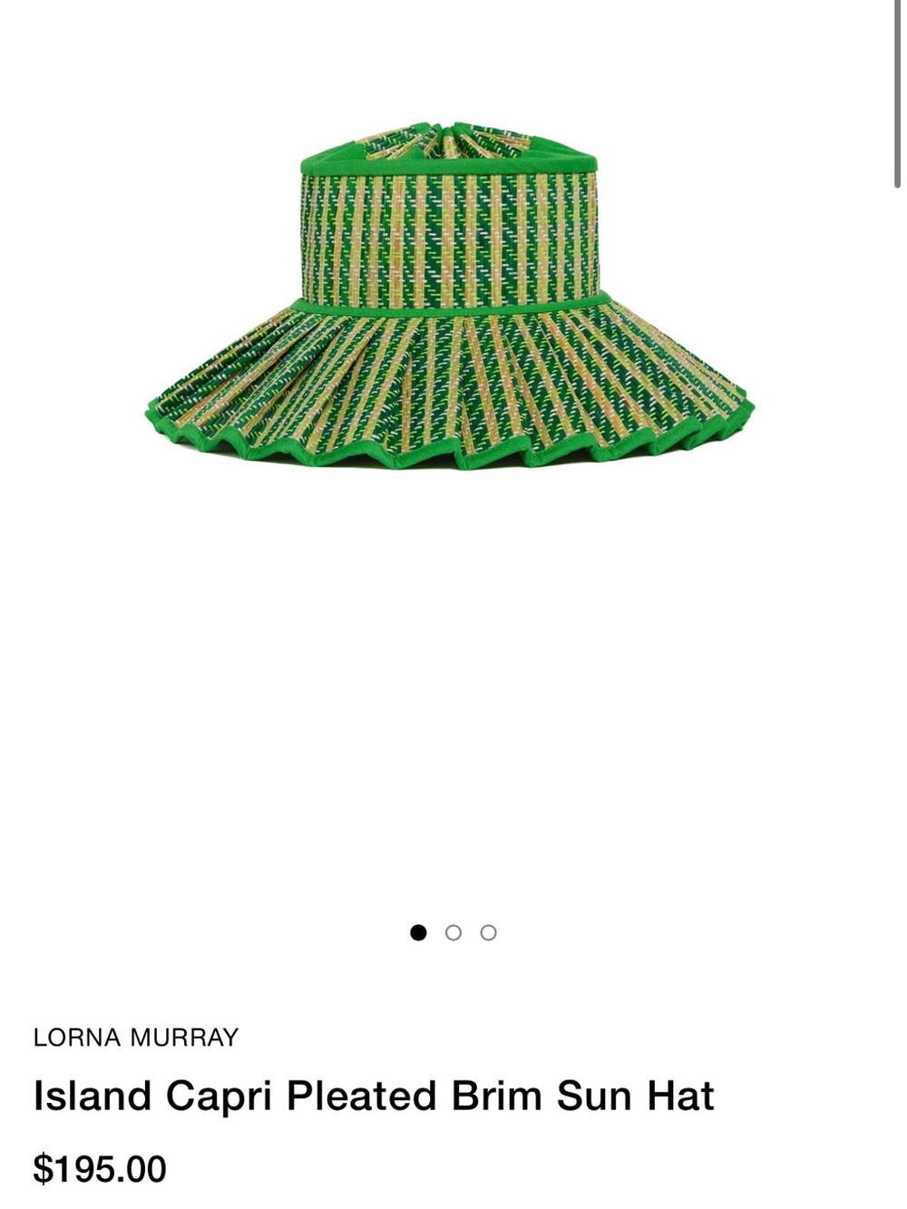 Lorna Murray Green Island Capri Pleated-Brim Sun Hat